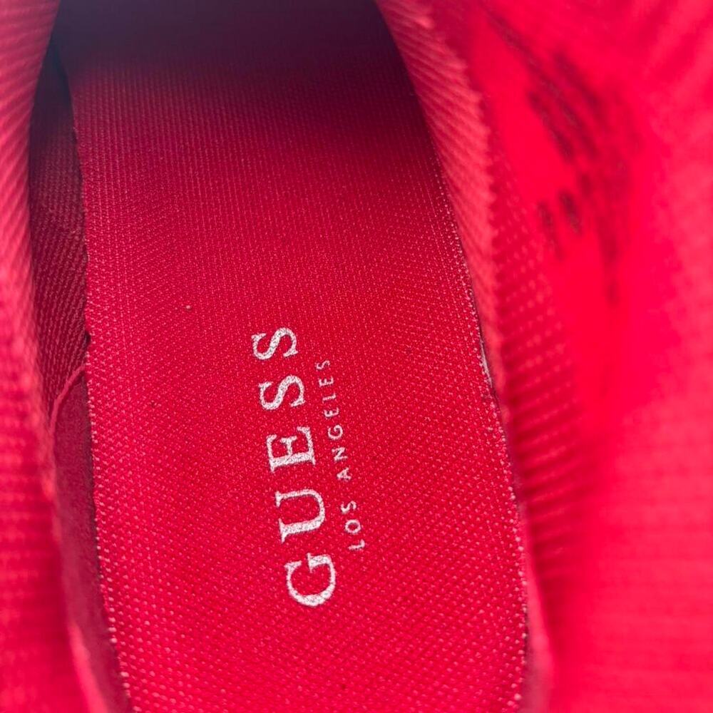 Guess Women Sock Sneakers Size 7.5 Red Black Knit Slip-On Athletic Stylish - Picture 8 of 8